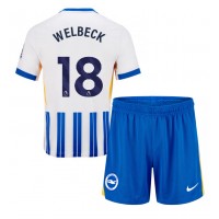 Maglia Calcio Brighton Danny Welbeck #18 Prima Divisa Bambino 2024-25 Manica Corta (+ pantaloncini)